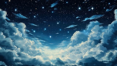 深色渐变云朵星空