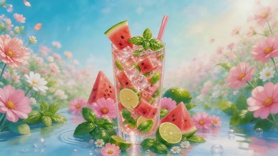 夏日西瓜果汁
