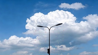 白云下路灯