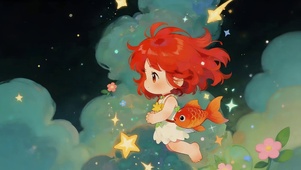 小女孩和小鱼