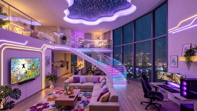 温馨雨夜别墅