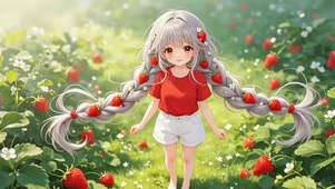 莓野落发间