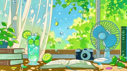 窗台上的夏日青柠汽水