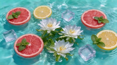 小清新水面水果