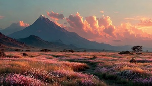静谧草原花海
