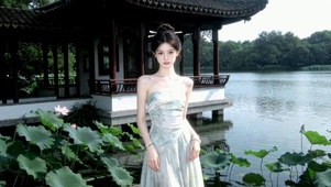 荷塘新中式古风少女