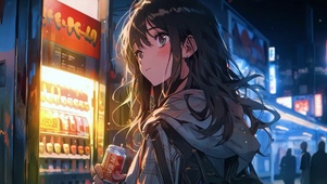 夜晚小巷女孩