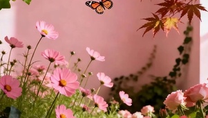 护眼花草树木蝴蝶带鱼屏