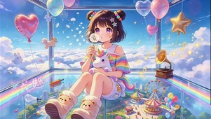 六一空中玩具屋动漫少女