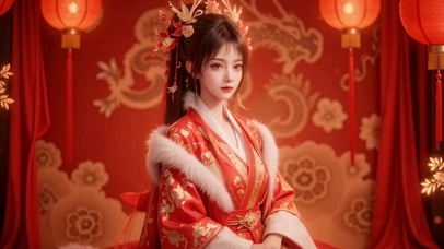 古风美女贺岁蛇年2025