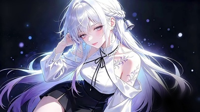星空白发少女