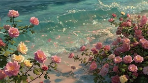 透明果冻蔷薇花海海洋