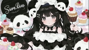 可爱动漫少女女仆熊猫少女