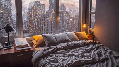 【雨景】卧室外的雨