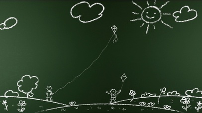 简笔画-黑板童年