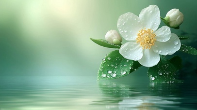 绿意水中花