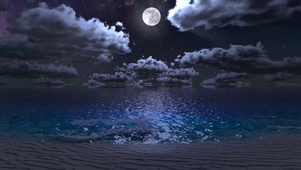放松月夜海面