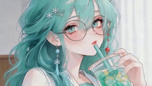 夏日奶茶女孩