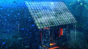 雨下老屋顶