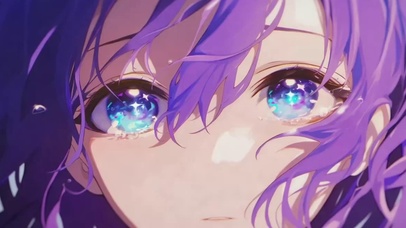 紫发动漫插画女孩