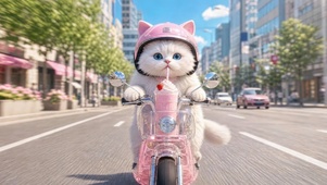 猫咪骑车车