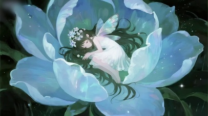 花中休眠的精灵少女