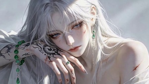 白发战损古风美少女