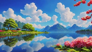 山明水秀云雾缭绕