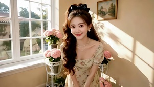 向阳房里可爱的小美女