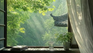 古亭林间窗景