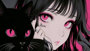 女孩和猫咪（纹身版）