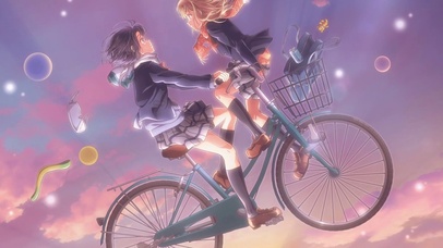 梦幻空中自行车少女