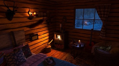 冬季温暖的木屋