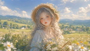 油画少女