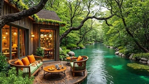 绿荫湖边小屋