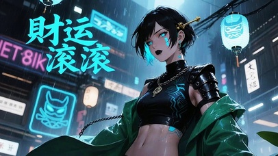 财运滚滚赛博风