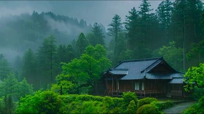 雨天山庄云雾