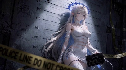 绷带服银发精灵美少女