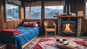 【雪景】雪山上的小屋