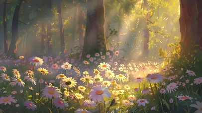 阳光下的小雏菊