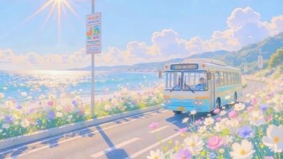海边公交车