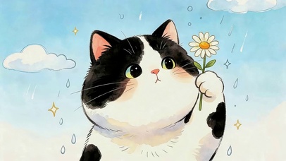举花奶牛猫