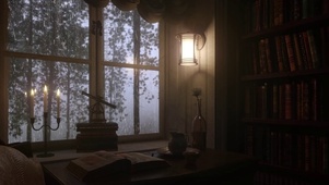 窗户雨滴安静图书馆