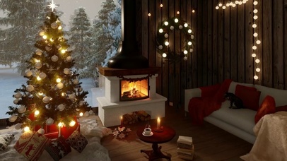 唯美圣诞氛围客厅