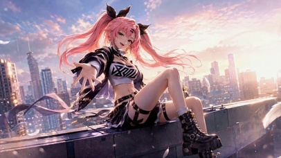 粉发都市少女