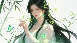 竹林古风美女