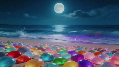 浪漫大海美丽鹅卵石