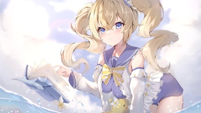 清纯海边看书少女