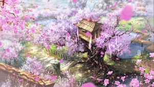 十里桃花飘落