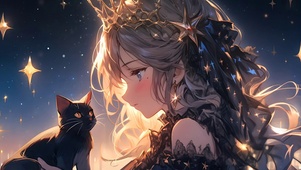 4K 女孩和黑猫